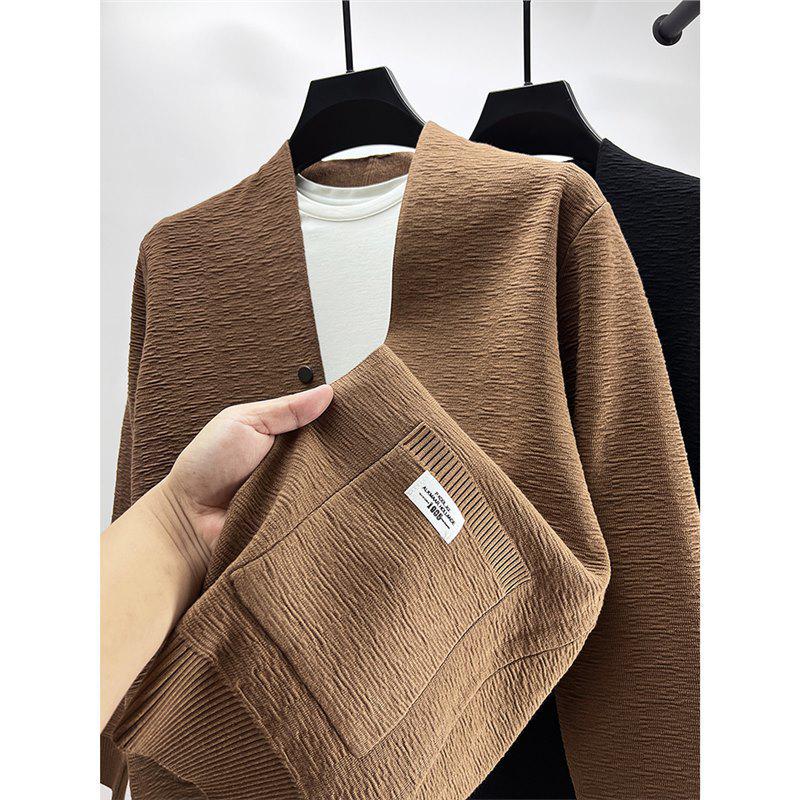 Men s Slim Fit Patchwork Knit Cardigan with V-Neck and Pockets – Autumn/Spring Shawl Style Sweater L
Men s Slim Fit Patchwork Knit Cardigan with V-Neck and Pockets – Autumn/Spring Shawl Style Sweater L