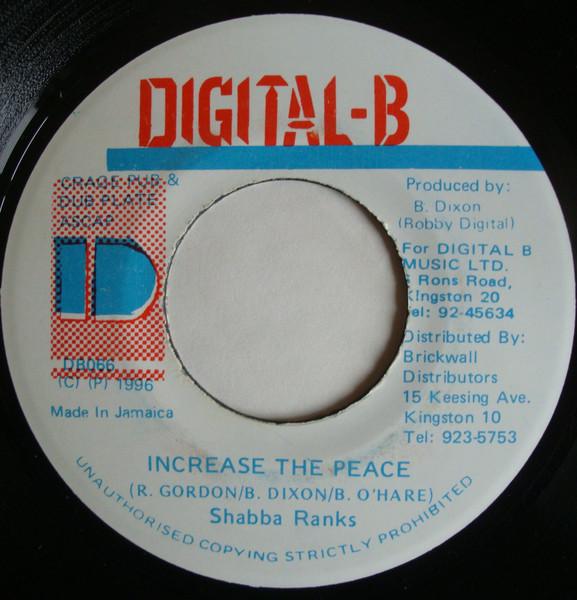 7inch Record SHABBA RANKS - Increase The Peace DB066 Digital-B 1996 Jamaica Reggae, Ska & Dub Used
7inch Record SHABBA RANKS - Increase The Peace DB066 Digital-B 1996 Jamaica Reggae, Ska & Dub Used