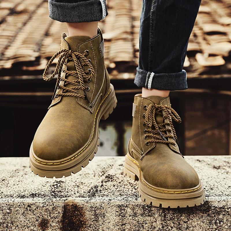 Leather Shoes High Boots Winter Sport Shoes for Men Safety Shoes Round Toe Non-slip Shoes Casual Sneaker Height Increasing
Leather Shoes High Boots Winter Sport Shoes for Men Safety Shoes Round Toe Non-slip Shoes Casual Sneaker Height Increasing