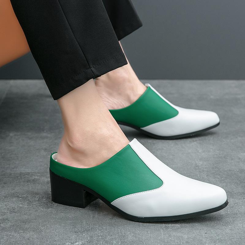 Large size men s thick heel half-drag leather shoes 2025 summer new British nightclub leather shoes European station height-increasing shoes 38 чорний
Large size men s thick heel half-drag leather shoes 2025 summer new British nightclub leather shoes European station height-increasing shoes 38 чорний