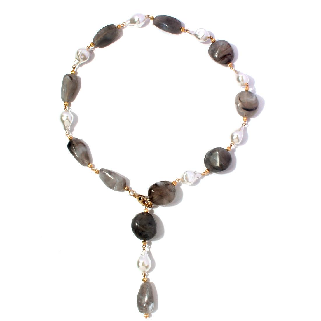 Ретро ожерелье Преувеличенное Особой формы Двухцветная бусина-облако Женская цепочка на ключицу серый
Ретро ожерелье Преувеличенное Особой формы Двухцветная бусина-облако Женская цепочка на ключицу серый