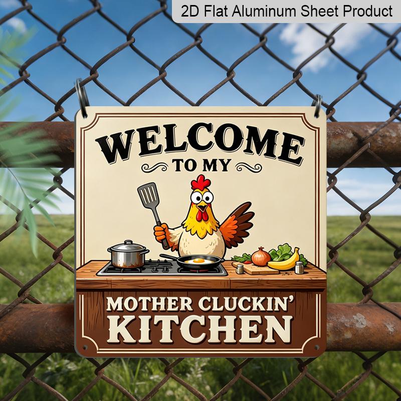 2D Flat, 1pc, Vintage Metal Aluminum Decorative Sign, Welcome To My Mother Cluckin Kitchen, Retro Wall Art, Home Decor for Kitchen, Dining Area 20*20cm
2D Flat, 1pc, Vintage Metal Aluminum Decorative Sign, Welcome To My Mother Cluckin Kitchen, Retro Wall Art, Home Decor for Kitchen, Dining Area 20*20cm