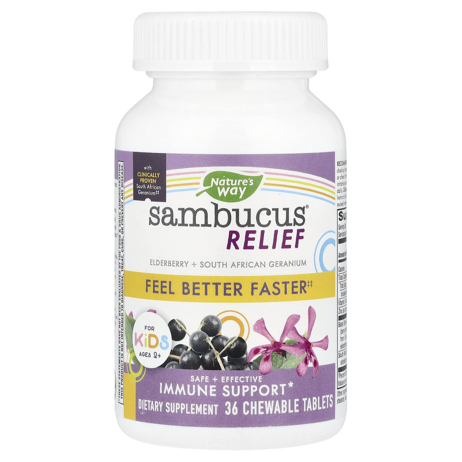 Nature S Way, Sambucus Relief, Immune Boost, Children s, Ages 2 and Up, Berry, Chewable 36 Tablets
Nature S Way, Sambucus Relief, Immune Boost, Children s, Ages 2 and Up, Berry, Chewable 36 Tablets