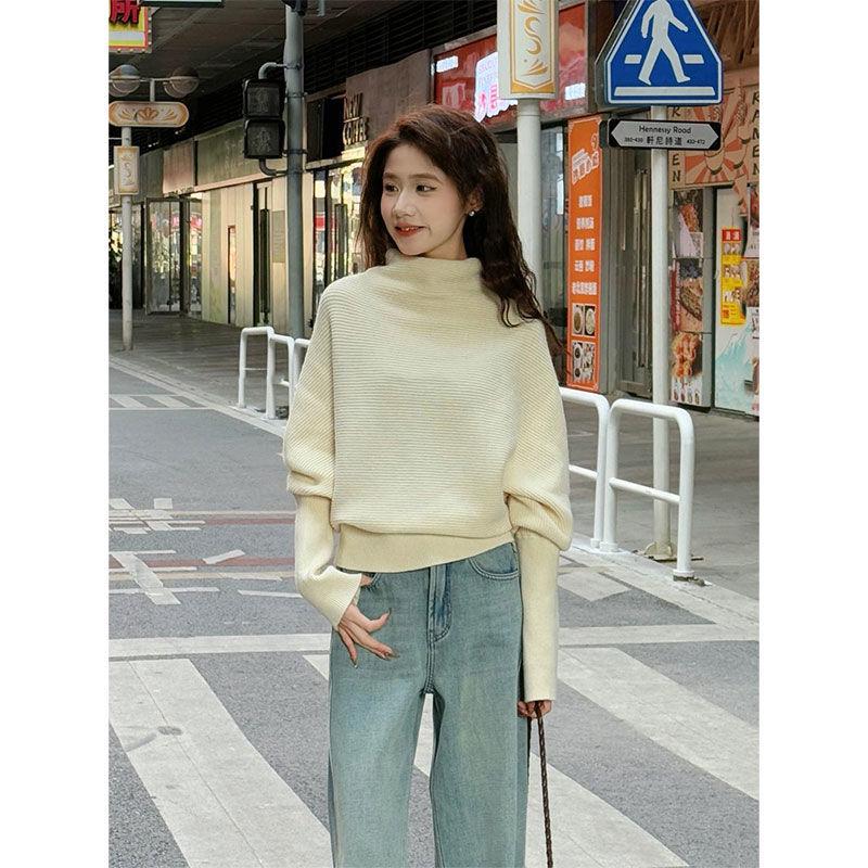 Women s French Irregular High Neck Pullover Sweater - Autumn/Winter Thick Loose Knit M
Women s French Irregular High Neck Pullover Sweater - Autumn/Winter Thick Loose Knit M