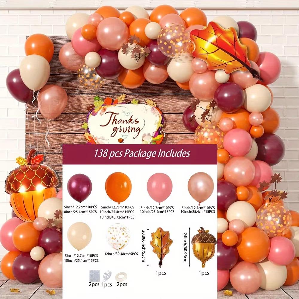 138-Piece Fall Balloon Garland Kit - Vibrant Orange, Perfect for Thanksgiving & Autumn Celebrations Indoor/Outdoor Decor Other
138-Piece Fall Balloon Garland Kit - Vibrant Orange, Perfect for Thanksgiving & Autumn Celebrations Indoor/Outdoor Decor Other