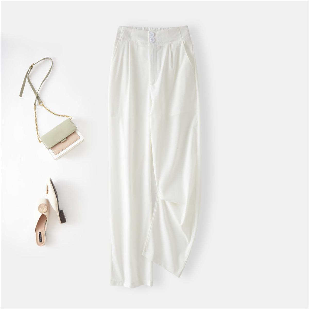 Women s Spring Autumn Solid High Waist Wide Leg Straight Trousers Loose Drapey Casual Floor-length Office Pants S белый
Women s Spring Autumn Solid High Waist Wide Leg Straight Trousers Loose Drapey Casual Floor-length Office Pants S белый