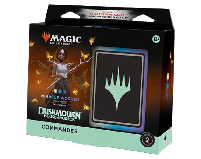 The Gathering House of Horror Commander Deck English Version MTG Trading Card Wizards of the Coast DSK D34470000 Magic Duskmorne Miracle Worker
The Gathering House of Horror Commander Deck English Version MTG Trading Card Wizards of the Coast DSK D34470000 Magic Duskmorne Miracle Worker