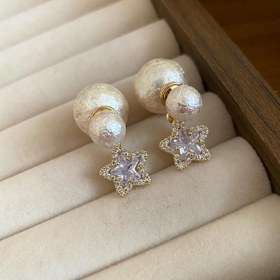 K real gold electroplated silver needle zircon pearl star earrings simple fashion stud earrings light luxury high-end earrings women
K real gold electroplated silver needle zircon pearl star earrings simple fashion stud earrings light luxury high-end earrings women