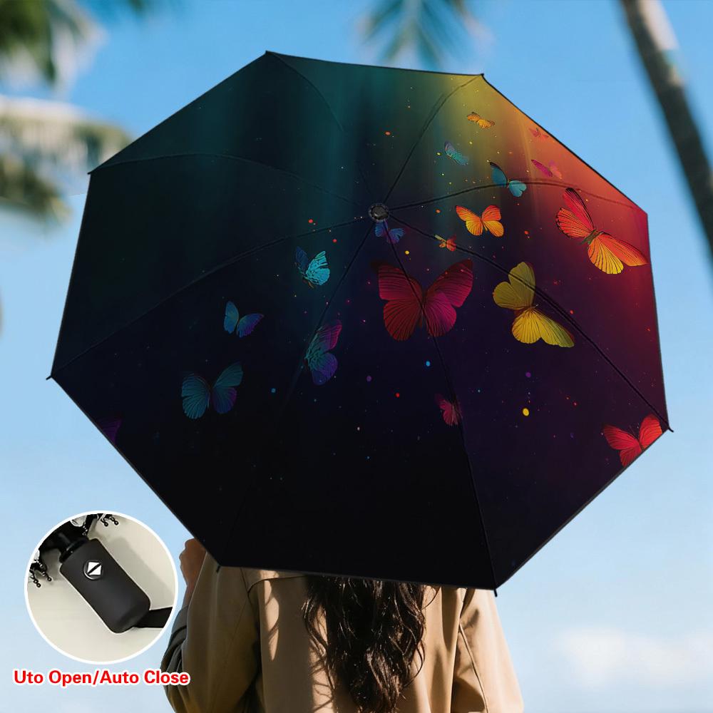 Portable Automatic Open/Close Umbrella | Colorful Butterflies in Night Sky Pattern, Collapsible Folding Design, Strong and Dur (as the picture,Iron&8K)
Portable Automatic Open/Close Umbrella | Colorful Butterflies in Night Sky Pattern, Collapsible Folding Design, Strong and Dur (as the picture,Iron&8K)