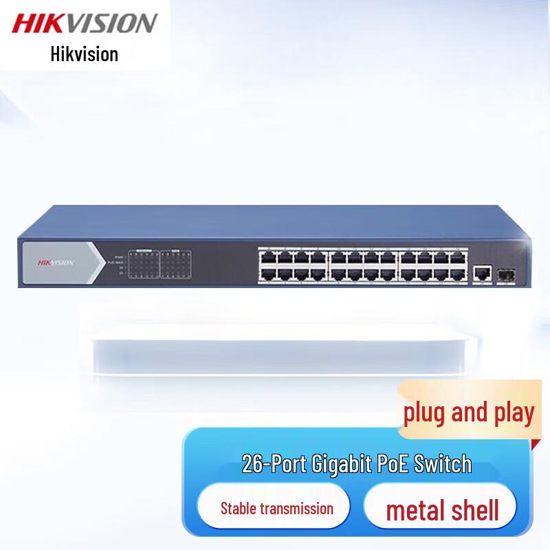 Hikvision DS-3E1526P-E Gigabit PoE Switch CN plug (adapter included)
Hikvision DS-3E1526P-E Gigabit PoE Switch CN plug (adapter included)
