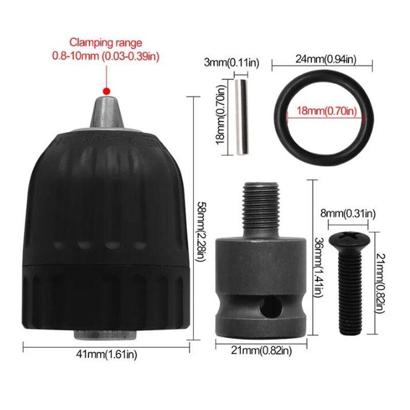 Бесключевой патрон для дрели Клипса Резьбовой адаптер для сверла для ударной дрели Уникальная запатентованная функция блокировки 3/8-24UNF 0.8-10ММ NO2
Бесключевой патрон для дрели Клипса Резьбовой адаптер для сверла для ударной дрели Уникальная запатентованная функция блокировки 3/8-24UNF 0.8-10ММ NO2