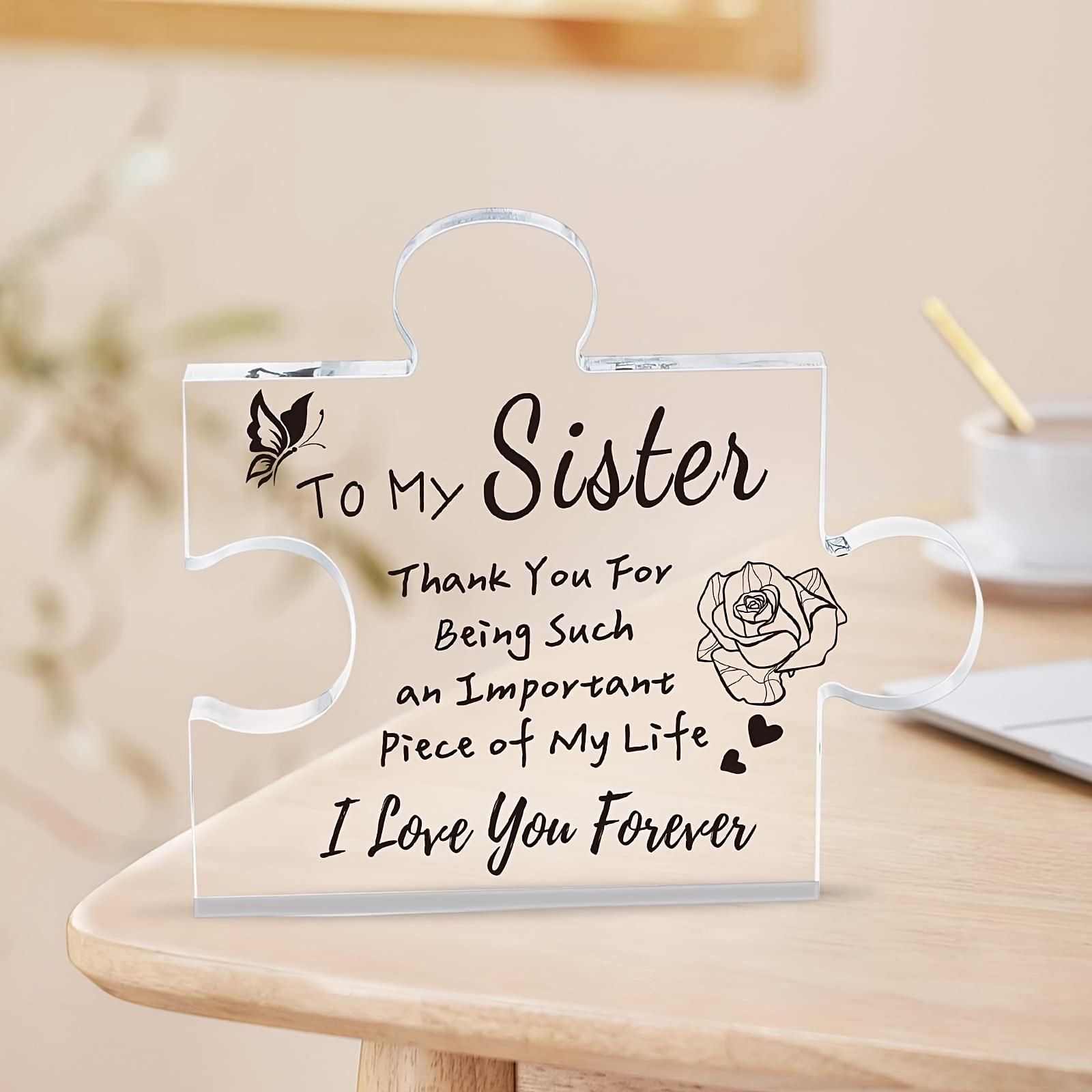 1pc Acrylic Sister Puzzle Piece Decoration Gift, Sentimental Keepsake with Loving Message, Clear PMMA Home Decor for Sisters 10*10cm
1pc Acrylic Sister Puzzle Piece Decoration Gift, Sentimental Keepsake with Loving Message, Clear PMMA Home Decor for Sisters 10*10cm