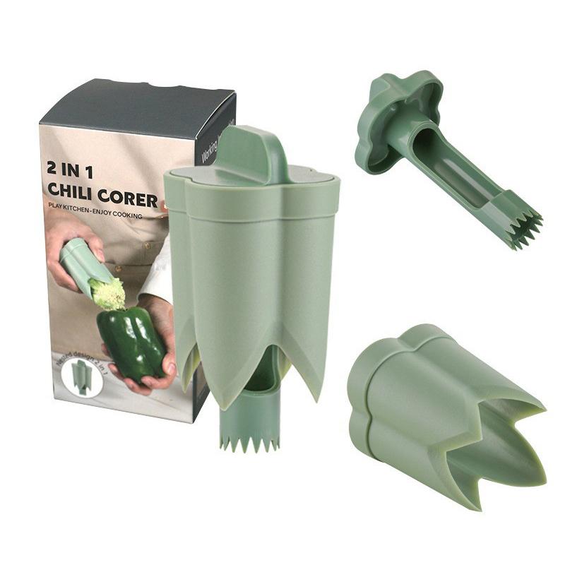2-In-1 Fruit Pepper Corer Color Pepper Corer Seed Removing Tool Portable Kitchen Utensil Reusable Fruit Vegetable Coring Tool зелений
2-In-1 Fruit Pepper Corer Color Pepper Corer Seed Removing Tool Portable Kitchen Utensil Reusable Fruit Vegetable Coring Tool зелений