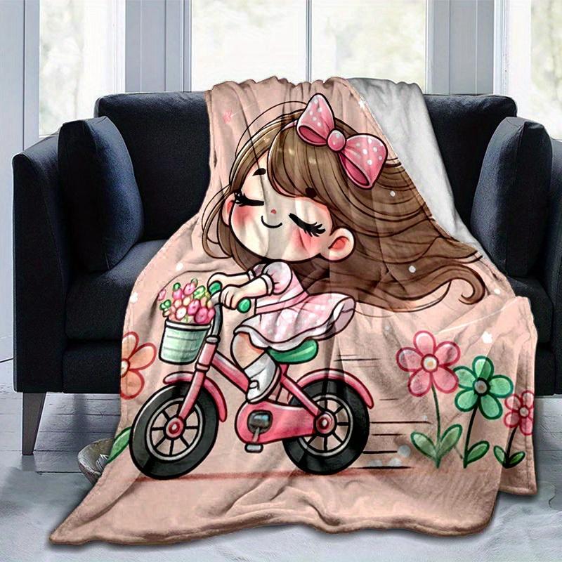 1pc. Cute Cartoon Riding Bicycle with Flowers Home Office Outdoor Blanket Gift for All Seasonsz041705 75x90cm
1pc. Cute Cartoon Riding Bicycle with Flowers Home Office Outdoor Blanket Gift for All Seasonsz041705 75x90cm