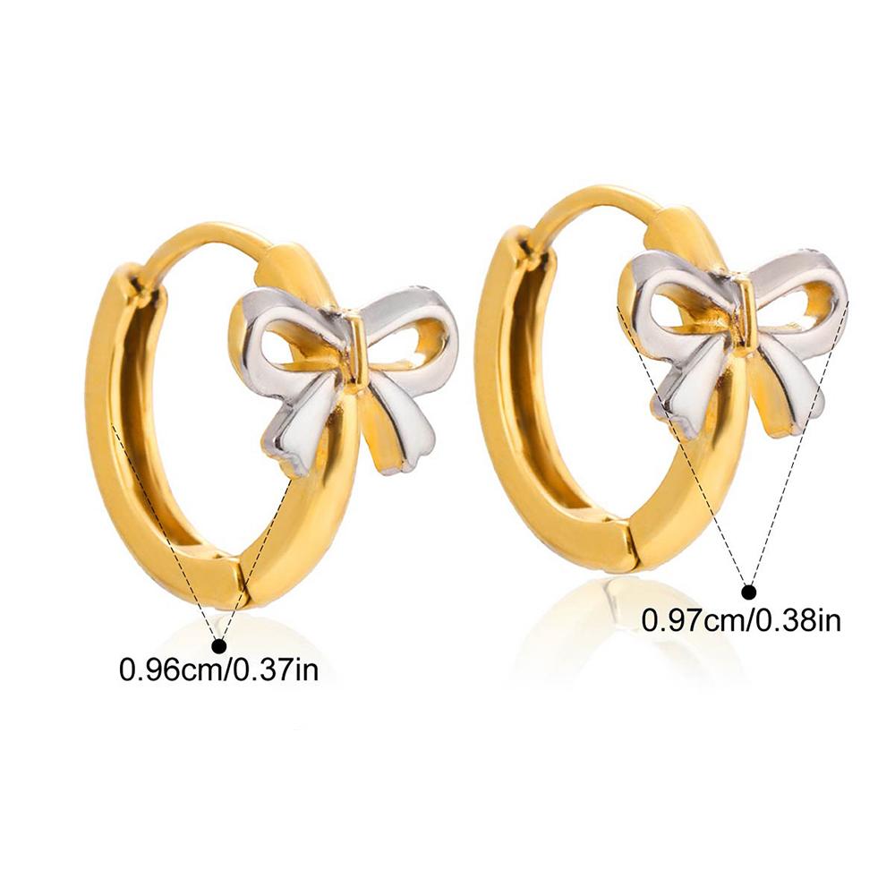 Stainless Steel Bow Hoop Earrings Gold Copper Mix Color Cute Small Huggie Earrings for Women Minimalist Ear Zircon Gift
Stainless Steel Bow Hoop Earrings Gold Copper Mix Color Cute Small Huggie Earrings for Women Minimalist Ear Zircon Gift