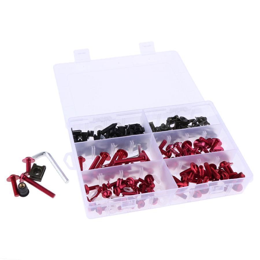 173PCS Red Universal Motorcycle Complete Fairing Bolt Kit Fastener Clips Screws For BMW for Kawasaki for Yamaha for Honda
173PCS Red Universal Motorcycle Complete Fairing Bolt Kit Fastener Clips Screws For BMW for Kawasaki for Yamaha for Honda
