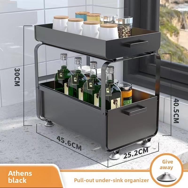Carbon Steel Pull-Out Under Sink Organizer 2-Tier Rolling Storage Shelf for Kitchen Cabinet Spice & Utensil Storage чёрный
Carbon Steel Pull-Out Under Sink Organizer 2-Tier Rolling Storage Shelf for Kitchen Cabinet Spice & Utensil Storage чёрный