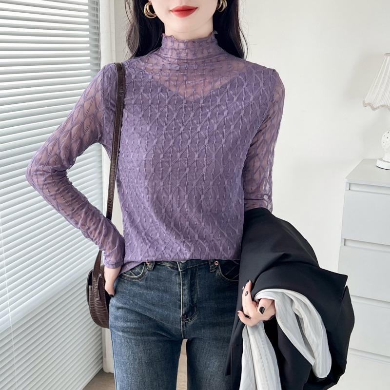 Осень Зима Воротник-стойка Двухслойная Кружевная Футболка Женская Длинный Рукав Жаккардовая Универсальная Базовая Футболка Топ onesize фиолетовый
Осень Зима Воротник-стойка Двухслойная Кружевная Футболка Женская Длинный Рукав Жаккардовая Универсальная Базовая Футболка Топ onesize фиолетовый