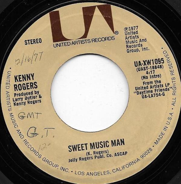 7inch Record KENNY ROGERS Sweet Music Man UAXW1095 UNITED ARTISTS 1977 US CountryFolk Used
7inch Record KENNY ROGERS Sweet Music Man UAXW1095 UNITED ARTISTS 1977 US CountryFolk Used
