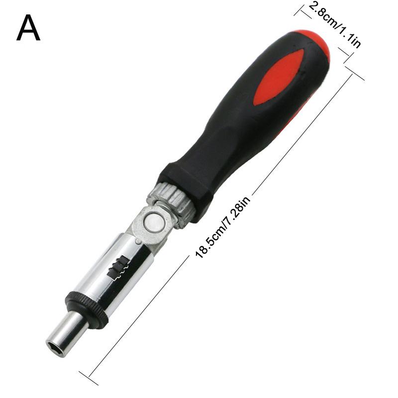 Multi-function Magnetic Bit Ratchet Screwdriver Angle Variable 0-180 Degrees Can Be Turned Left And Right 1/4 Inch Hex Interface
Multi-function Magnetic Bit Ratchet Screwdriver Angle Variable 0-180 Degrees Can Be Turned Left And Right 1/4 Inch Hex Interface
