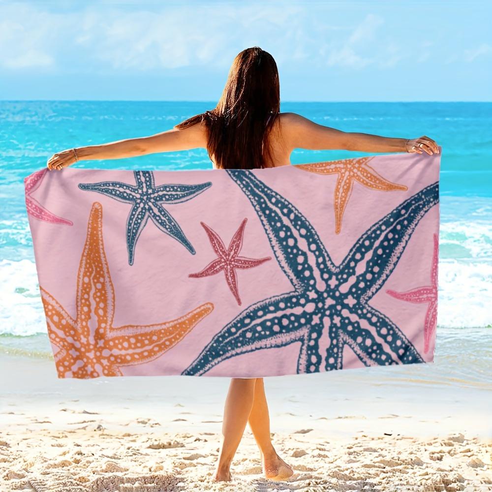 White Starfish Beach Towel, Nautical Starfish Print on Turquoise Background Oversized Bath Towel, Dry Summer Beach Blanket W30*H60(CM)
White Starfish Beach Towel, Nautical Starfish Print on Turquoise Background Oversized Bath Towel, Dry Summer Beach Blanket W30*H60(CM)