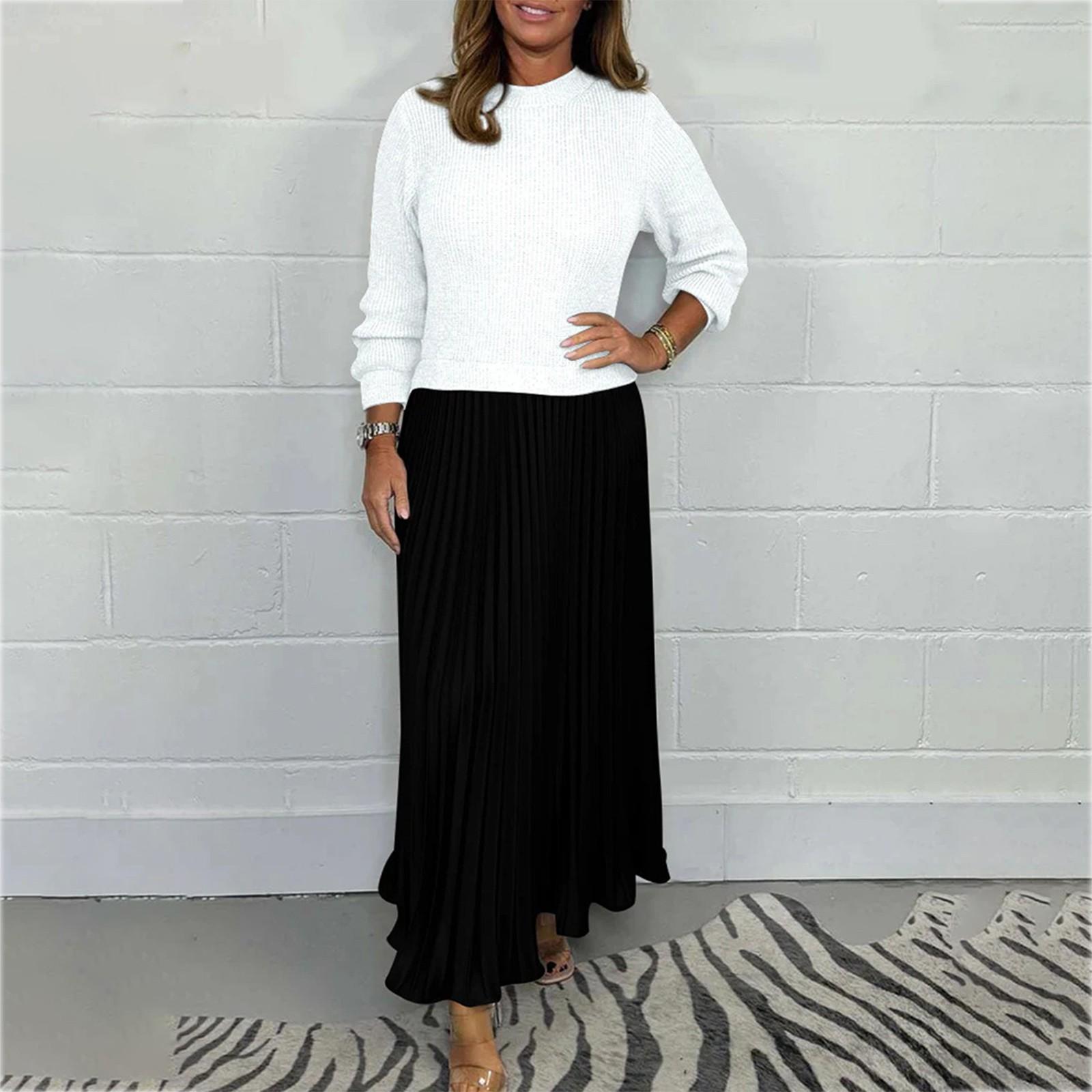 Жіноча повсякденна одноколірна трикотажна плісирована сукня з довгими рукавами в стилі печворк XL білий
Жіноча повсякденна одноколірна трикотажна плісирована сукня з довгими рукавами в стилі печворк XL білий