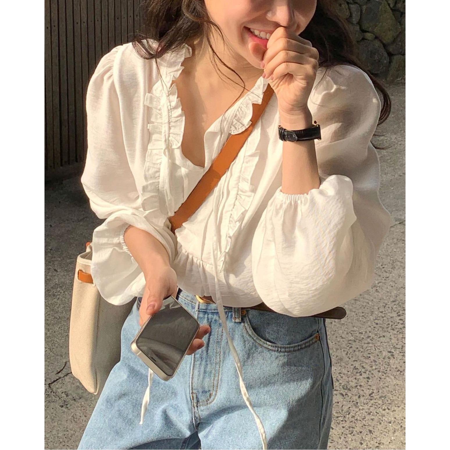 2024 In Stock Spring/Summer Women s White Loose Lantern Sleeve Pullover Shirt with Lace-Up Design One Size білий
2024 In Stock Spring/Summer Women s White Loose Lantern Sleeve Pullover Shirt with Lace-Up Design One Size білий