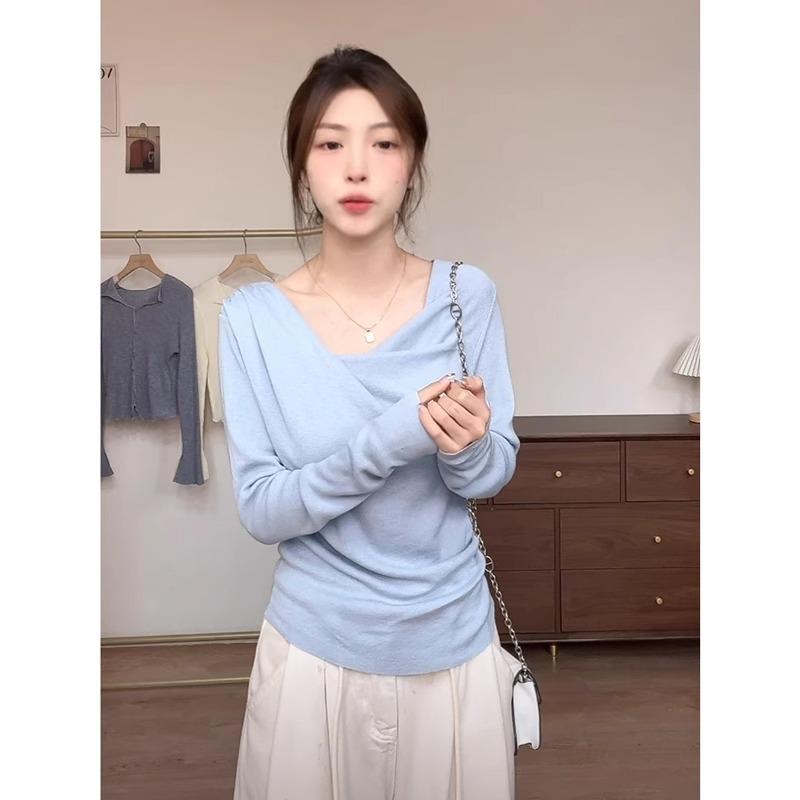 Pure desire slanted shoulders exposed collarbone knitted sweater women s long sleeves early autumn light blue white spice girl pleated slim bottom top One size fits all светло-синий
Pure desire slanted shoulders exposed collarbone knitted sweater women s long sleeves early autumn light blue white spice girl pleated slim bottom top One size fits all светло-синий