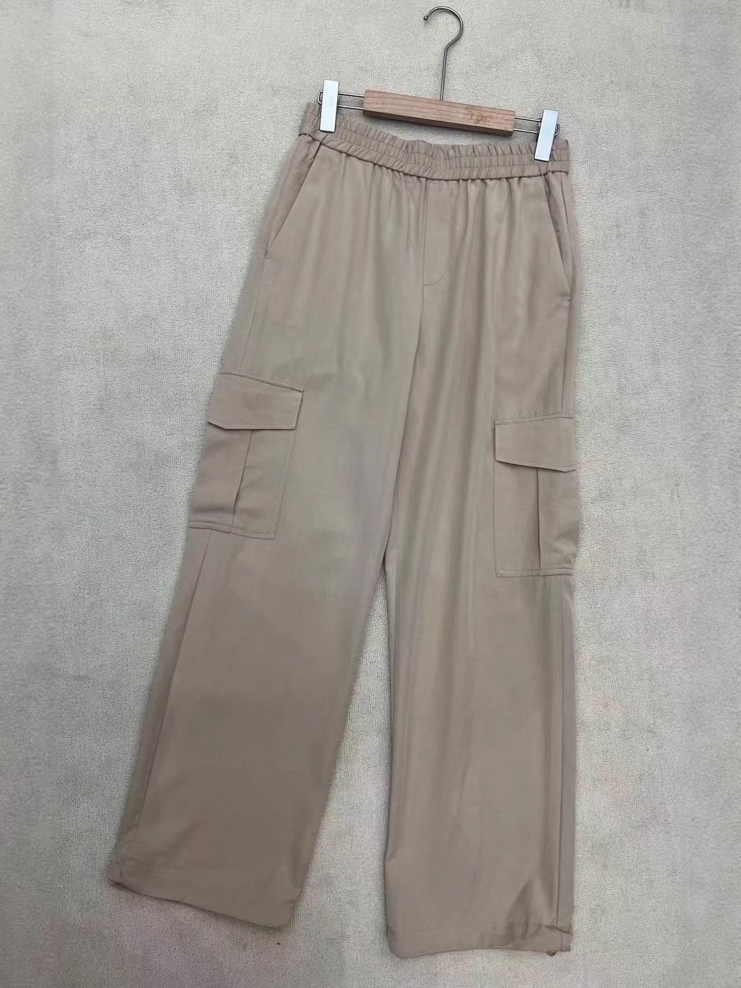 French IKK Sand Color High Waist Linen Tencel Cotton Blend Workwear Pants with Elastic Waist and Large Pockets 40
French IKK Sand Color High Waist Linen Tencel Cotton Blend Workwear Pants with Elastic Waist and Large Pockets 40