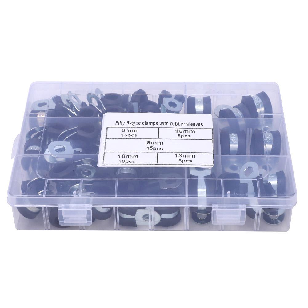 50 шт. Хомут для шланга типу R з гумовою прокладкою, кліпса для електричного дроту/кабелю 616 мм
50 шт. Хомут для шланга типу R з гумовою прокладкою, кліпса для електричного дроту/кабелю 616 мм