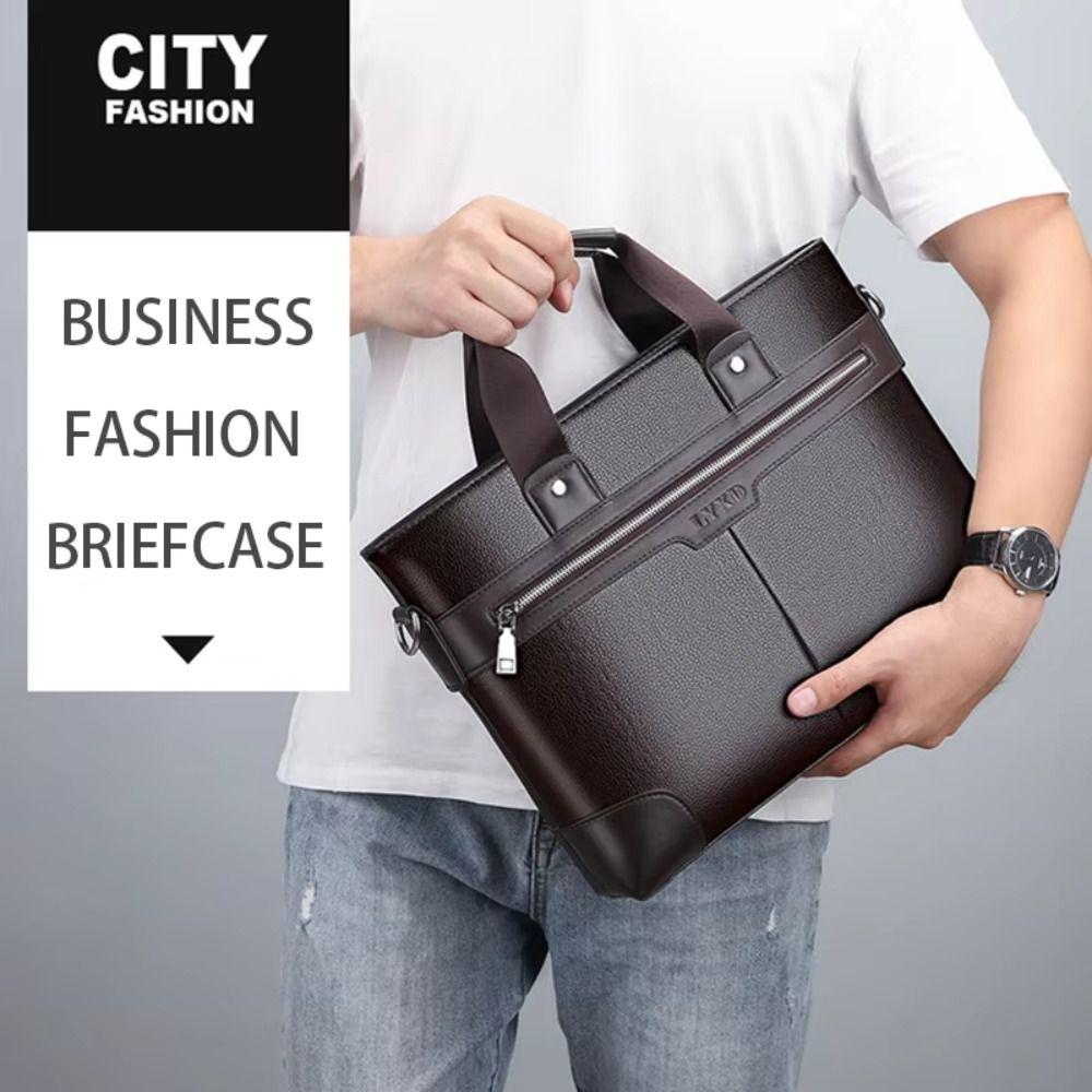 Large Capacity PU Leather Briefcase Oxford Cloth Laptop Bag Business Documents Bag Handbag чорний
Large Capacity PU Leather Briefcase Oxford Cloth Laptop Bag Business Documents Bag Handbag чорний