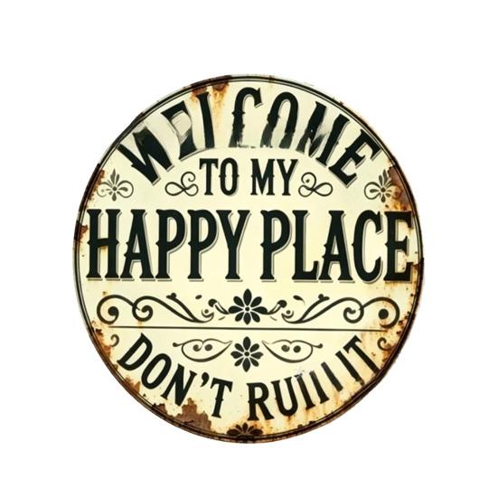 Welcome to My Happy Place Metal Wall Sign Vintage Rustic Round Hanging Door Plaque for Indoor Outdoor Home Office Cafe Yard Decor 15cm
Welcome to My Happy Place Metal Wall Sign Vintage Rustic Round Hanging Door Plaque for Indoor Outdoor Home Office Cafe Yard Decor 15cm