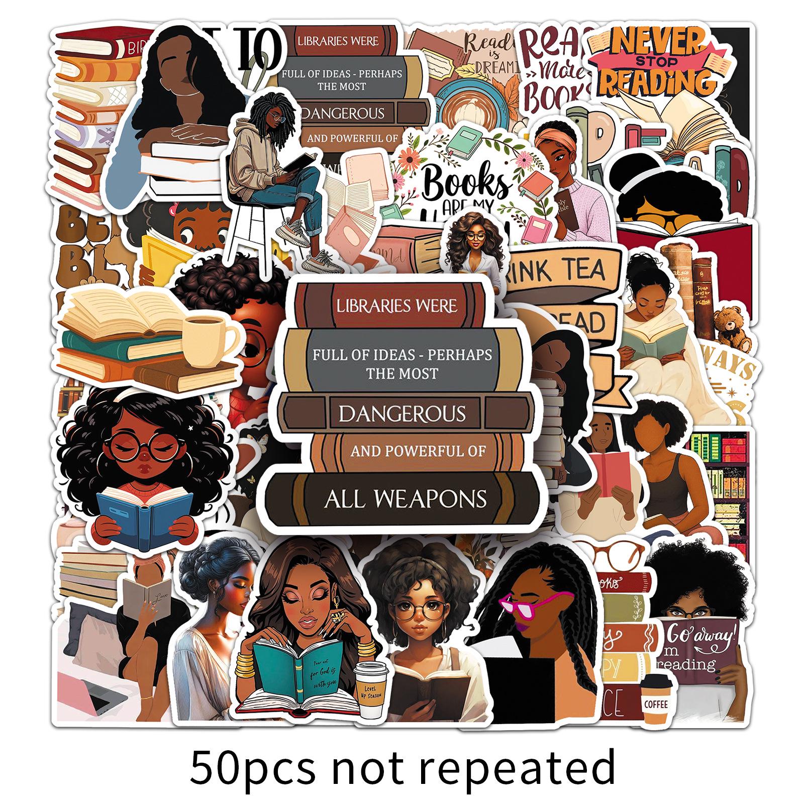 50 Sheets of Creative Black Girl Reading Cartoon Stickers for Refrigerators, Earphones, Desktops, and Cups
50 Sheets of Creative Black Girl Reading Cartoon Stickers for Refrigerators, Earphones, Desktops, and Cups