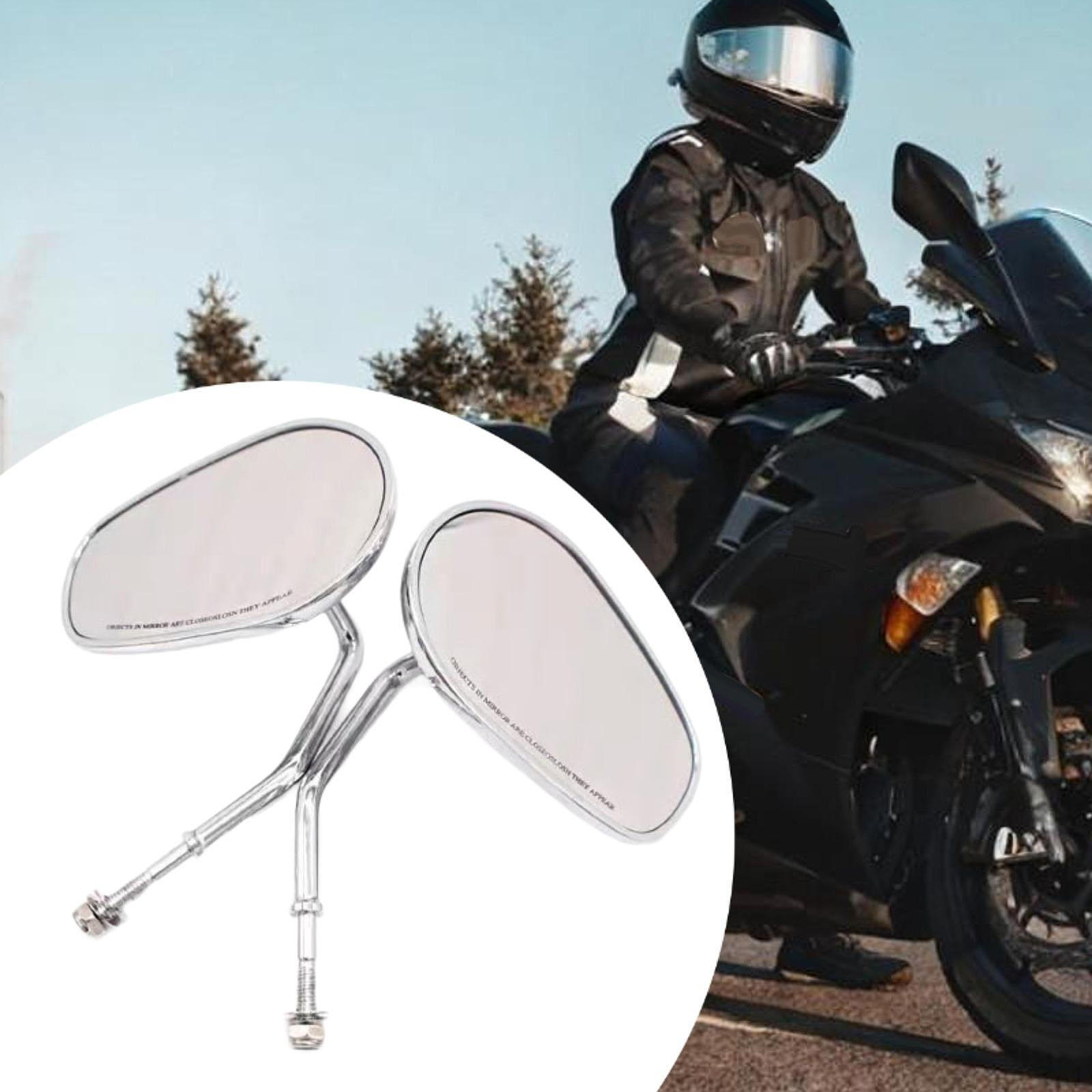 2 шт. Зеркала заднего вида для мотоцикла Высокопроизводительные детали Прочные Практичные Профессиональные серебряный