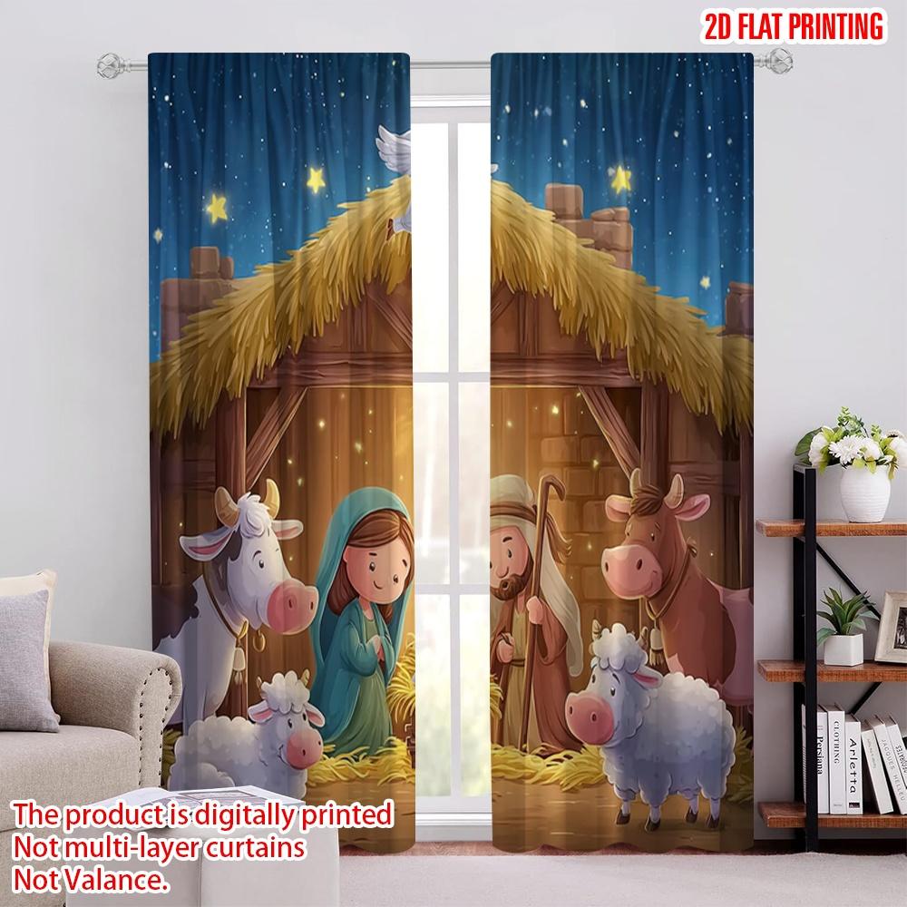 Flat Printing St Patrick Day Scene Curtain Starlight Holy Family Fabric Without Electricity Festive Holiday Perfect Curtains Set Of 2 Made Polyester W100*H70(CM)-Rod Pocket&2PCS
Flat Printing St Patrick Day Scene Curtain Starlight Holy Family Fabric Without Electricity Festive Holiday Perfect Curtains Set Of 2 Made Polyester W100*H70(CM)-Rod Pocket&2PCS