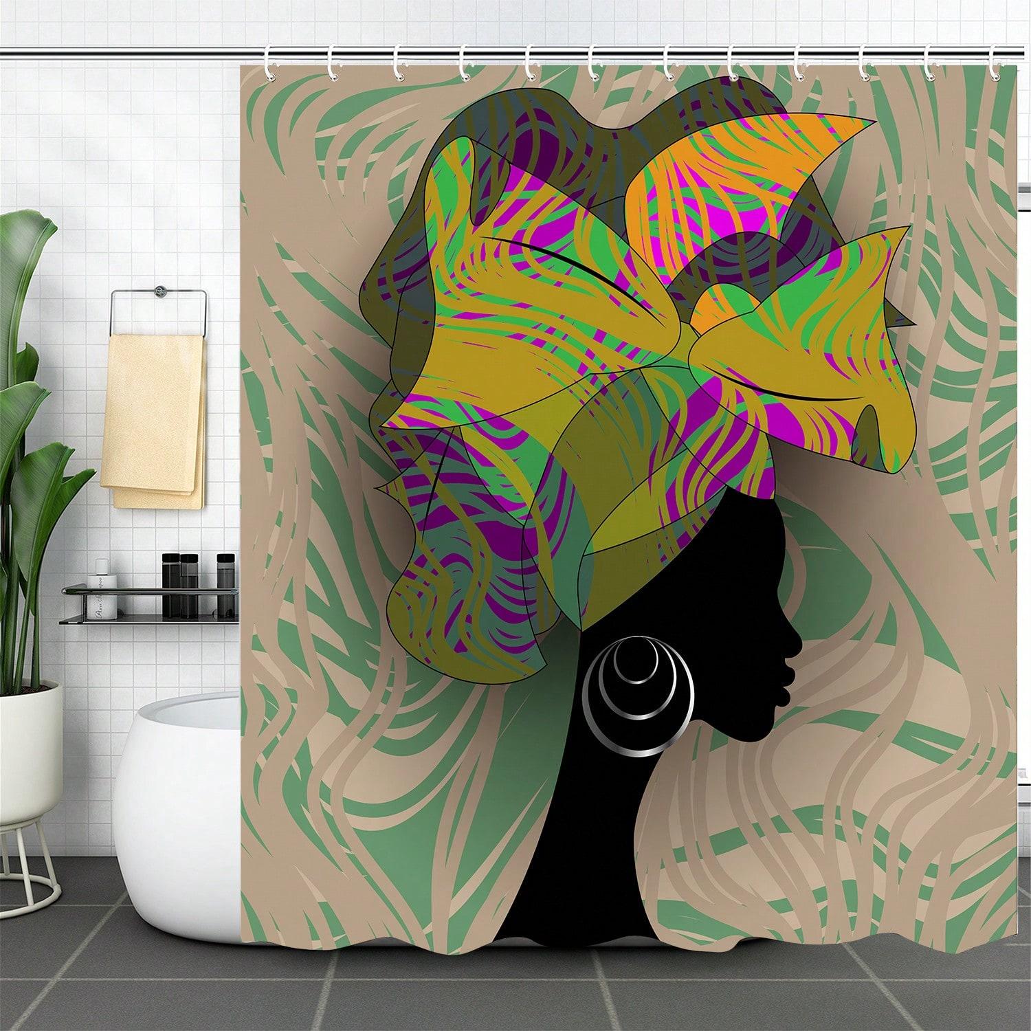 African Woman Shower Curtain, Afro American Girl Shower Curtains Funny Fabric Shower Curtain Abstract Art Modern Set W60H190(CM)-1 Pcs
African Woman Shower Curtain, Afro American Girl Shower Curtains Funny Fabric Shower Curtain Abstract Art Modern Set W60H190(CM)-1 Pcs