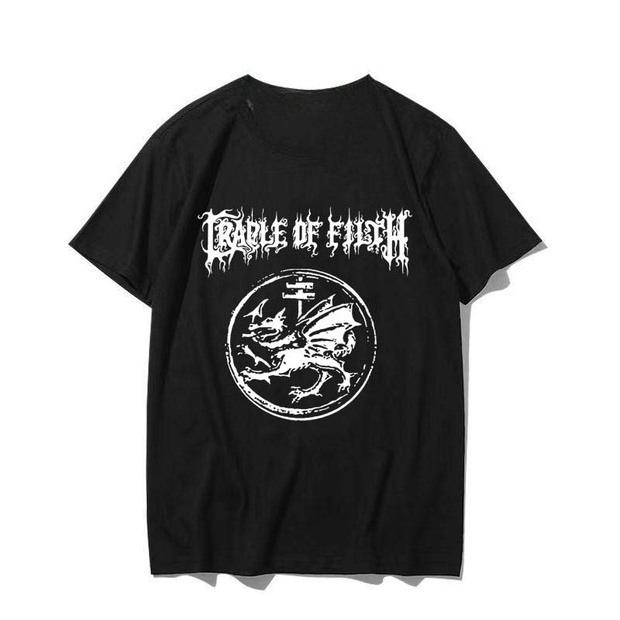 Metal Loose Largesized Pure Cotton Roundneck Shortsleeved Rock Band Tshirt for Men Featuring The Design of Cradle of Filth S
Metal Loose Largesized Pure Cotton Roundneck Shortsleeved Rock Band Tshirt for Men Featuring The Design of Cradle of Filth S