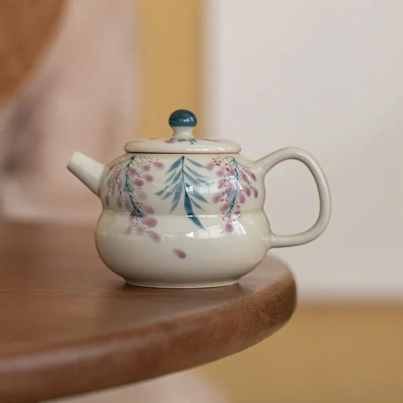 European 100ml Handmade Ceramic Teapots Small Capacity Hand-painted Flower Porcelain Tea Pot Household Kettle Tea Set Accessories
European 100ml Handmade Ceramic Teapots Small Capacity Hand-painted Flower Porcelain Tea Pot Household Kettle Tea Set Accessories