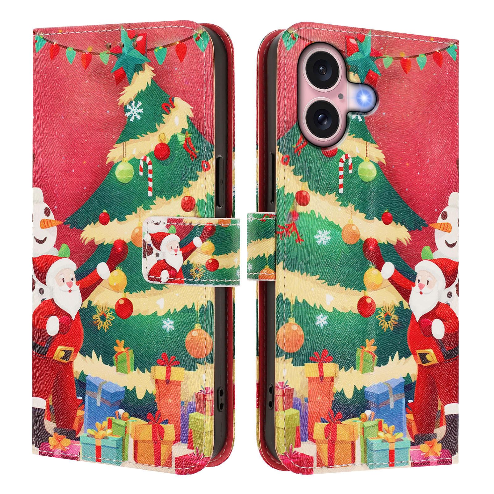 For iPhone 16 Wallet Case Christmas Pattern Printing Leather Phone Cover with Lanyard Christmas Tree
For iPhone 16 Wallet Case Christmas Pattern Printing Leather Phone Cover with Lanyard Christmas Tree