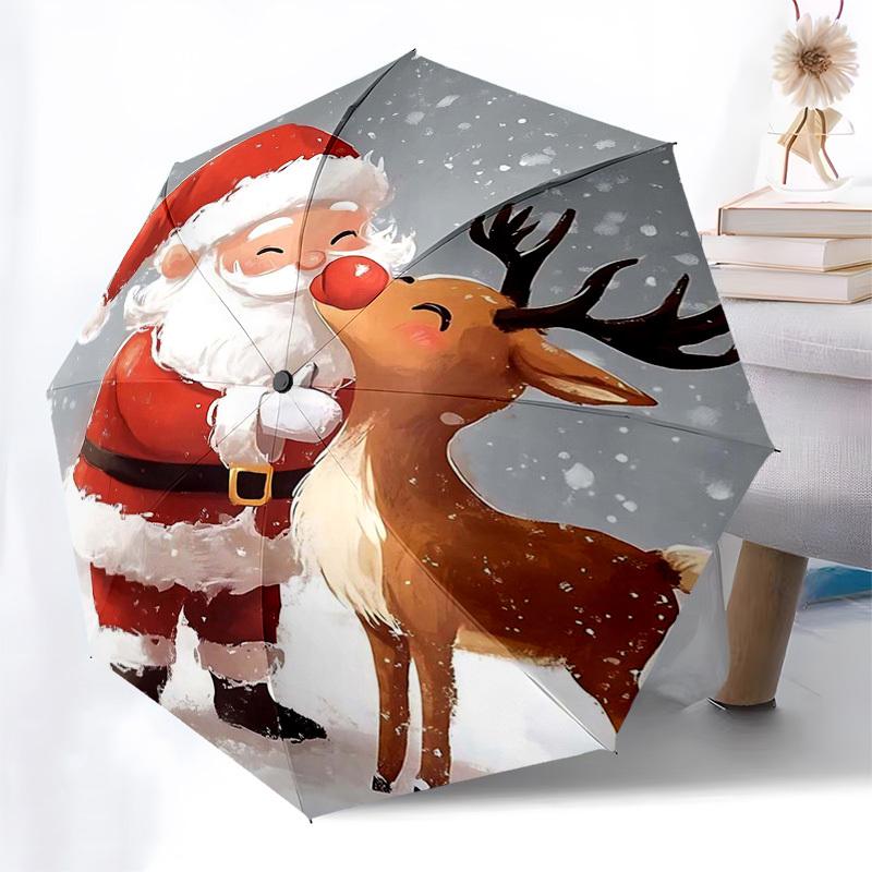 1pc Christmas Santa Claus & Reindeer Automatic Folding Umbrella, Portable 3-Fold Design with Iron Frame, Perfect for Fans, Travelers, Daily Use, Festi
1pc Christmas Santa Claus & Reindeer Automatic Folding Umbrella, Portable 3-Fold Design with Iron Frame, Perfect for Fans, Travelers, Daily Use, Festi