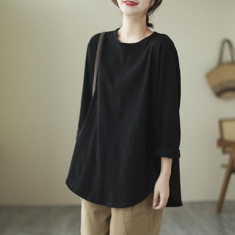 Sweatshirt Pure Cotton Long-sleeved Spring and Autumn New Loose Slim Solid Color Base Top L чорний
Sweatshirt Pure Cotton Long-sleeved Spring and Autumn New Loose Slim Solid Color Base Top L чорний