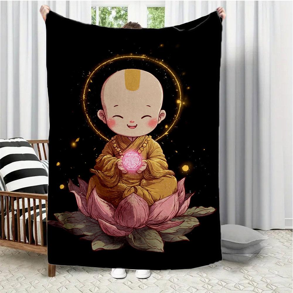 Cartoon monk with lotus flower pattern Flannel printed blanket suitable for all seasons for living room office sofa and travel 75x90cm
Cartoon monk with lotus flower pattern Flannel printed blanket suitable for all seasons for living room office sofa and travel 75x90cm