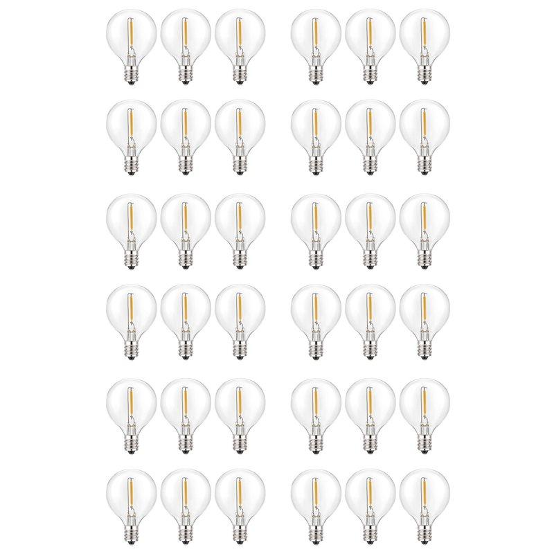 SHGO-36Pcs G40 Led Replacement Light Bulbs, E12 Screw Base Shatterproof LED Globe Bulbs For Solar String Lights Warm White прозорий
SHGO-36Pcs G40 Led Replacement Light Bulbs, E12 Screw Base Shatterproof LED Globe Bulbs For Solar String Lights Warm White прозорий