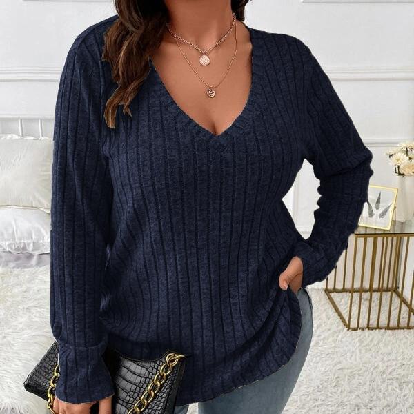 Женская мода, повседневная однотонная футболка с принтом, осень-зима, свободная матовая футболка с длинным рукавом и v-образным вырезом, свитера в полоску XL темно-синий
Женская мода, повседневная однотонная футболка с принтом, осень-зима, свободная матовая футболка с длинным рукавом и v-образным вырезом, свитера в полоску XL темно-синий