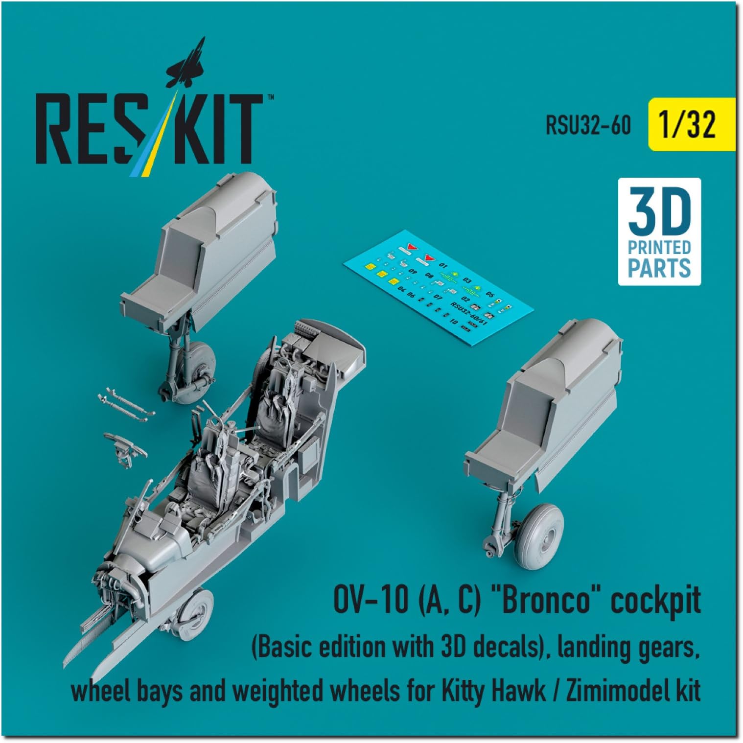 Reskit Декали интерьера кабины Набор шасси Kitty Пластиковые детали модели 1/32 OV-10A/C с 3D и (для Ястреба) RSKU32-0060 (Самолет)
Reskit Декали интерьера кабины Набор шасси Kitty Пластиковые детали модели 1/32 OV-10A/C с 3D и (для Ястреба) RSKU32-0060 (Самолет)