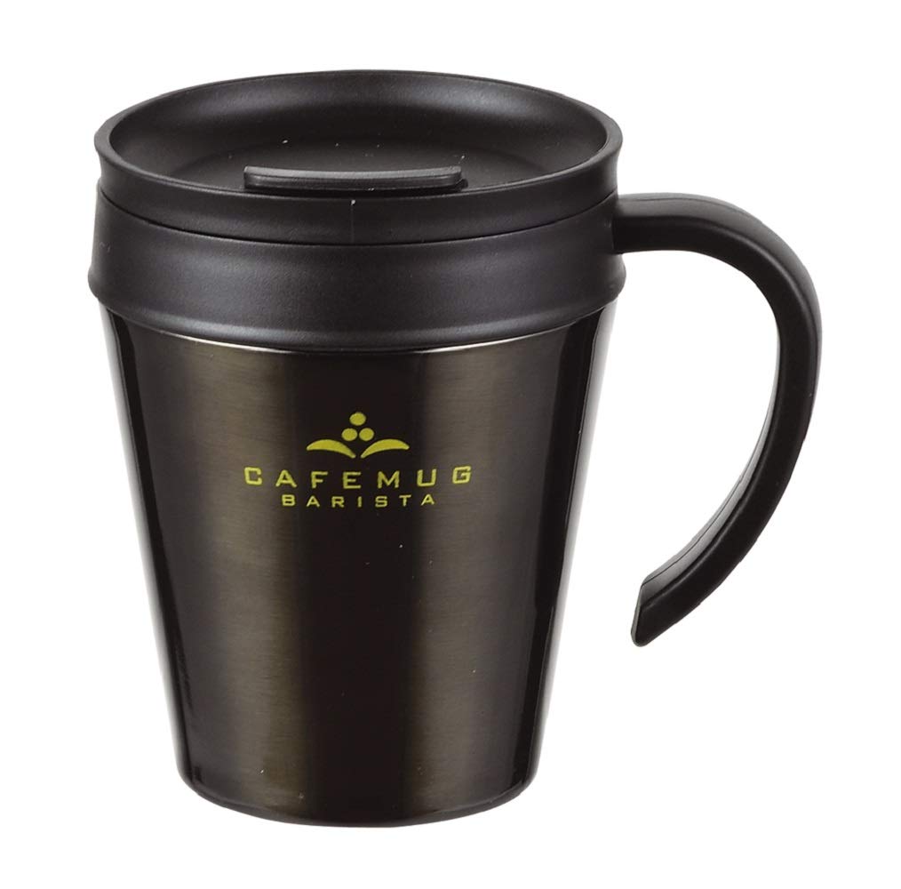 Pearl Metal Mug Black 330ml with Vacuum Lid Cafe Mug Barista HB-3985 
Pearl Metal Mug Black 330ml with Vacuum Lid Cafe Mug Barista HB-3985