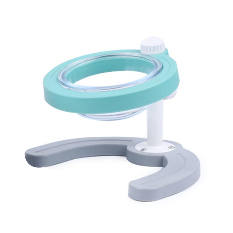 Регулируемая подъемная миска для домашних животных, нескользящая защита шеи для собак и кошек, наклонная стеклянная миска для еды, кормушка синий