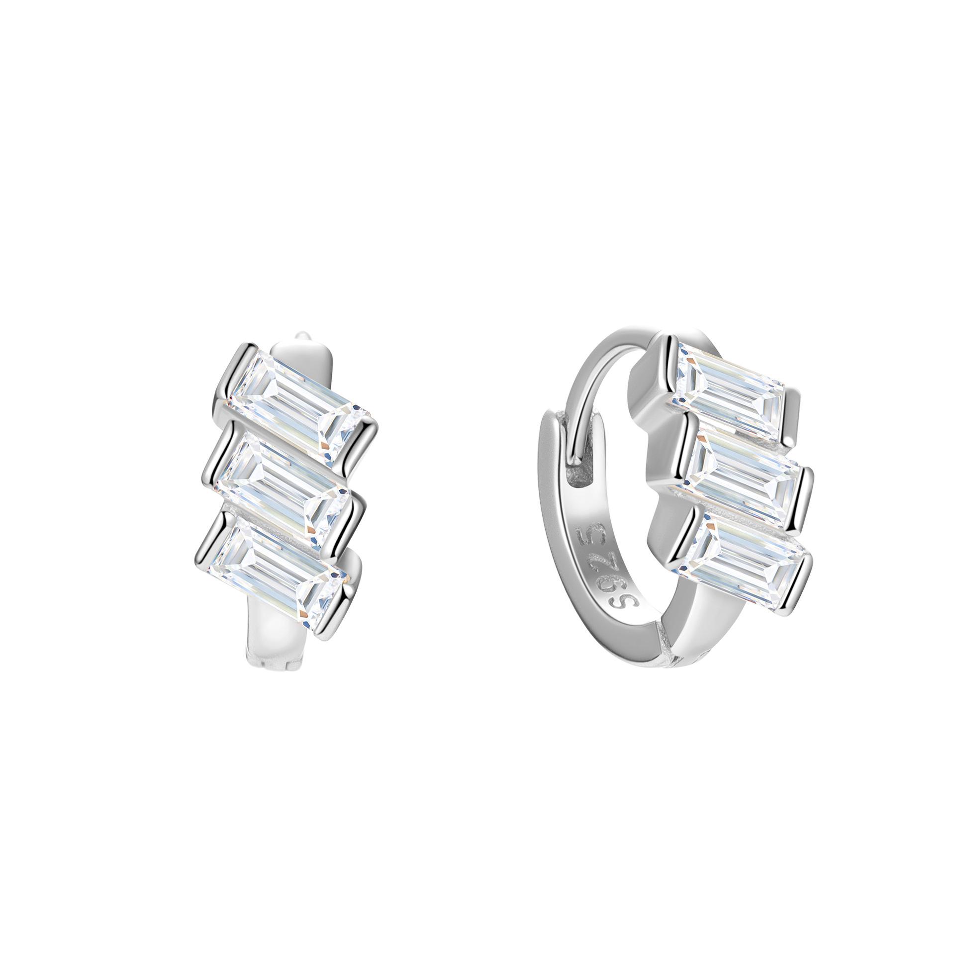 925 Sterling Silver Fashionable Geometric Rectangular Zircon Stud Earrings Classic Party Charm Silver Jewelry For Women Gifts серебряный
925 Sterling Silver Fashionable Geometric Rectangular Zircon Stud Earrings Classic Party Charm Silver Jewelry For Women Gifts серебряный