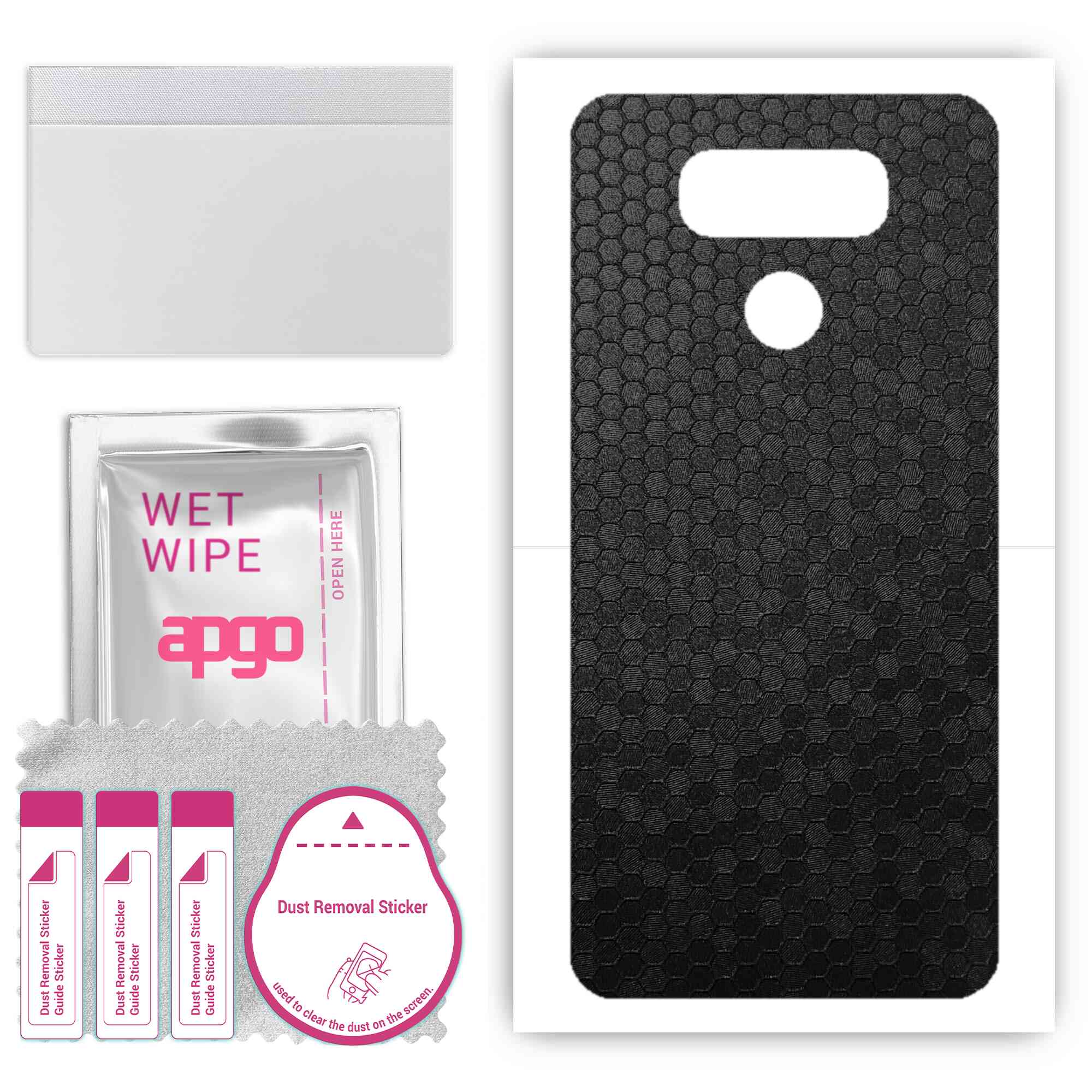 apgo Protective Skin Sticker for the back compatible with LG G6, Wrap Film, Foil, Vinyl - Pattern Black Honeycomb
apgo Protective Skin Sticker for the back compatible with LG G6, Wrap Film, Foil, Vinyl - Pattern Black Honeycomb