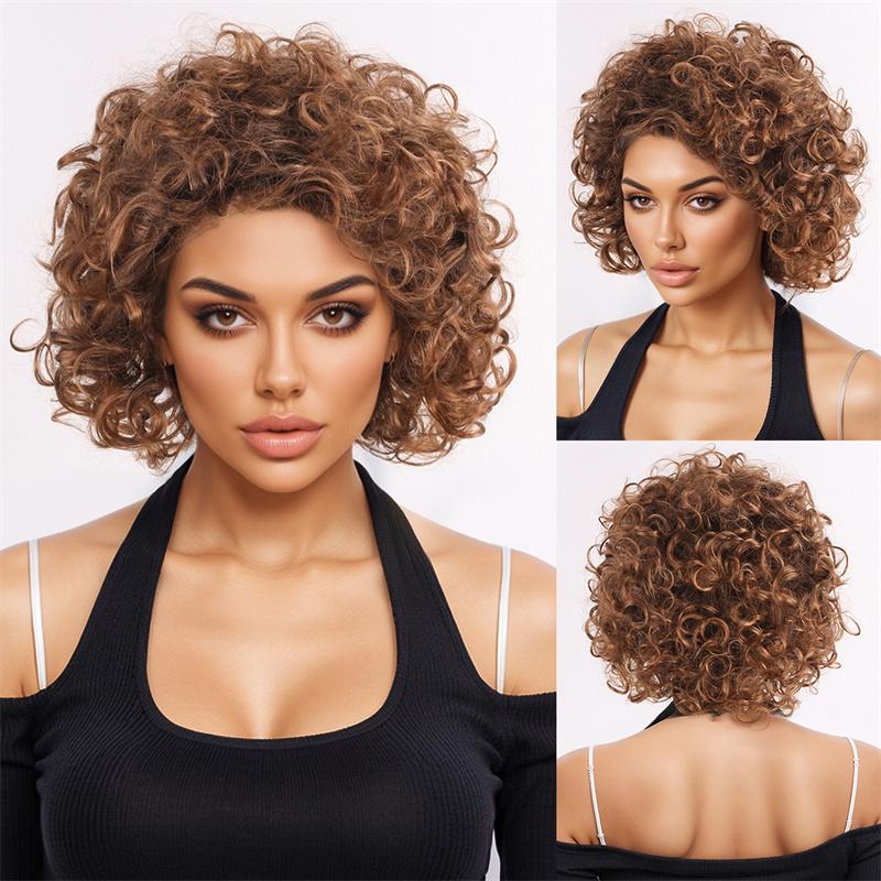 Synthetic Brown Curly Wig for Women Short Cur Bob Wig with Bangs Natural Daily Cosplay Halloween Heat Resistant Fiber Brown Wigs
Synthetic Brown Curly Wig for Women Short Cur Bob Wig with Bangs Natural Daily Cosplay Halloween Heat Resistant Fiber Brown Wigs